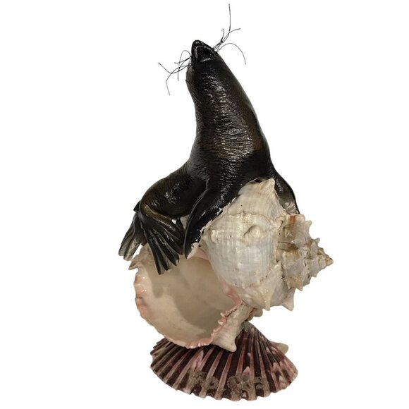 Vintage 1960s Kitschy Seashell Sculpture with Rosin Seal Unique Art Creation - Picture 2 of 13